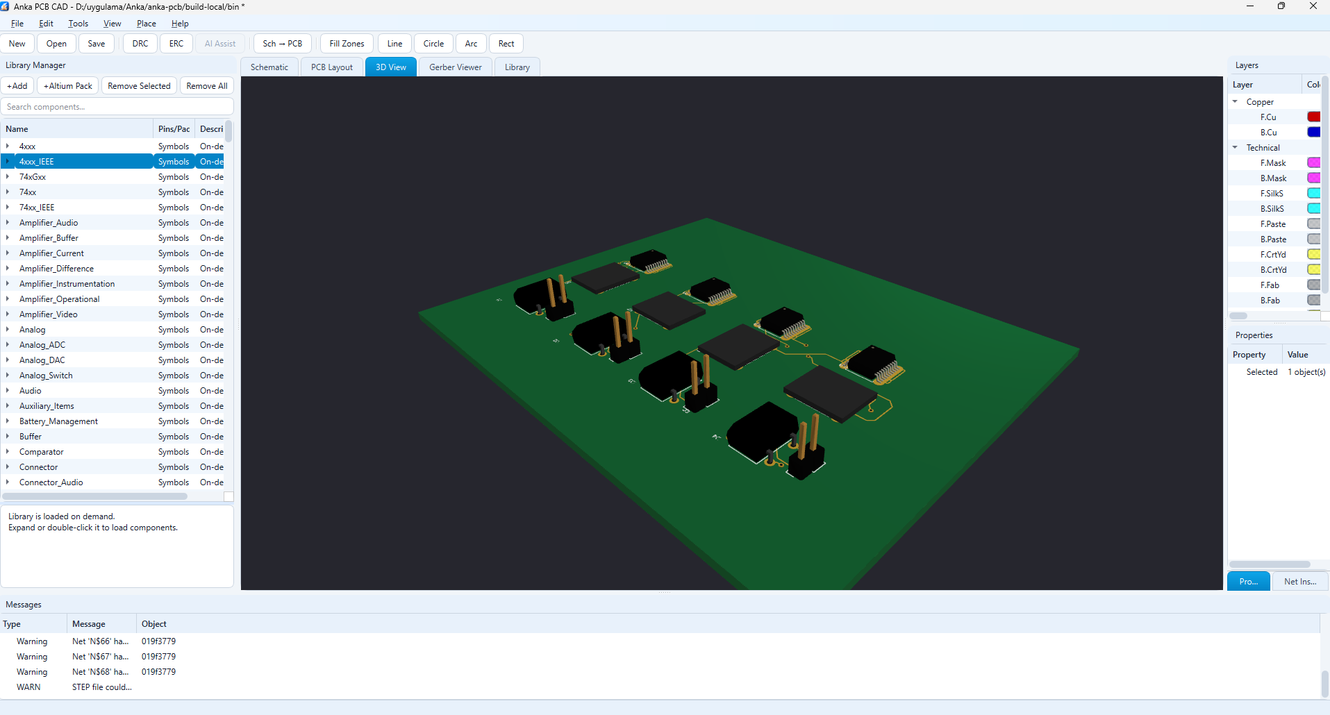 Anka PCB CAD 3D görünüm